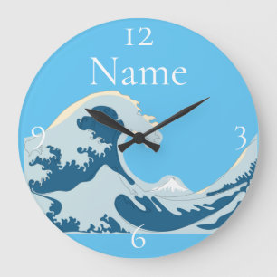 Great Wave Thunder_Cove Große Wanduhr