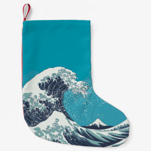 Great Wave und Mount Fuji Vintager japanischer Hol Kleiner Weihnachtsstrumpf