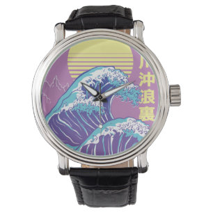 Great Wave Vaporwave Kanagawa Armbanduhr