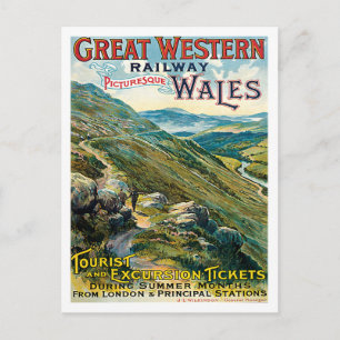 Great Western Railway Malerisches Wales UK Plakat Postkarte