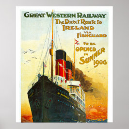 Great Western Railway, Route nach Irland Vintag Poster