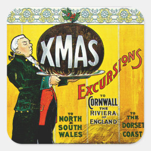 Great Western Railway Weihnachtsausflüge Quadratischer Aufkleber