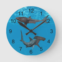 Great White and Hammerhead Shark Clock