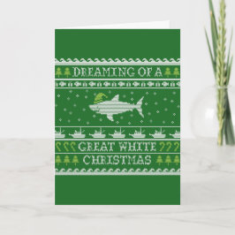 Great White Christmas Funny Ugly Sweater Card Feiertagskarte