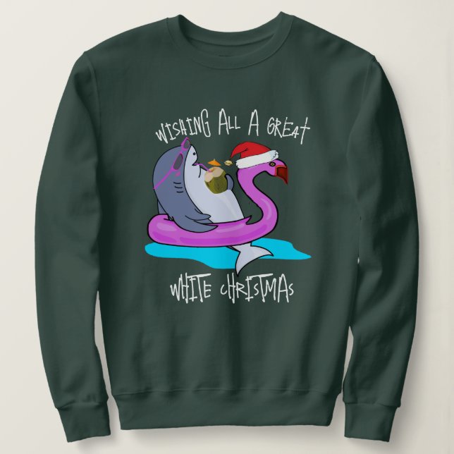 Great White Christmas Gift - Funny Holiday Sweatshirt (Design vorne)
