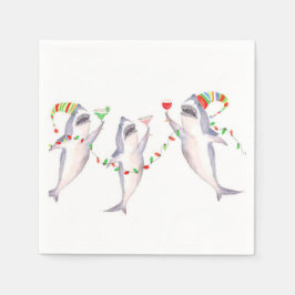 Great White Christmas Party Napkins Serviette