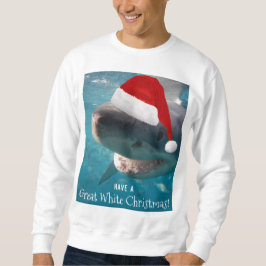 Great White Christmas Shark Foto Funny Sweatshirt