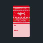 Great White Christmas Ugly Sweater Geschenketikett Adressaufkleber<br><div class="desc">Diese Labels sind das perfekte Label für Ihre Urlaubsgeschenke.</div>