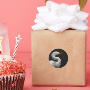 Great White Egret Portrait II Runder Aufkleber