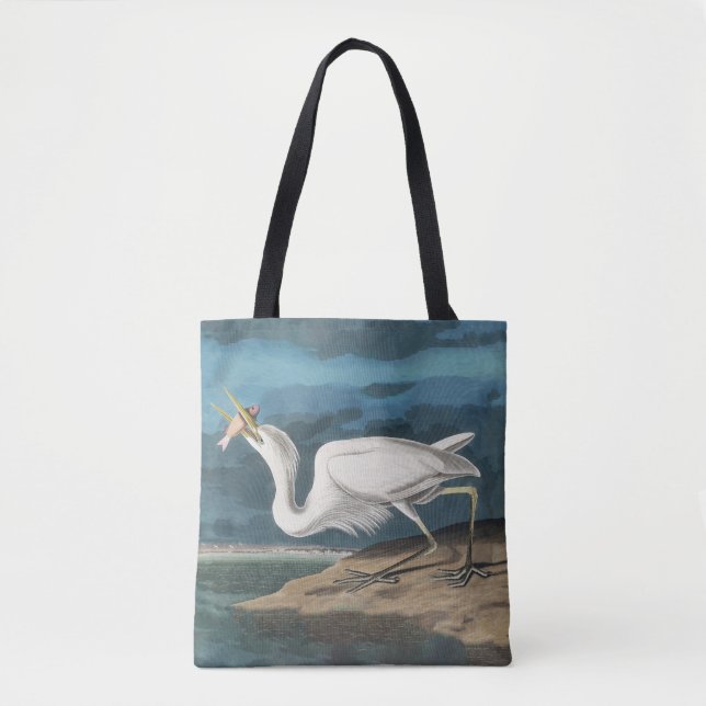 Great White Heron Audubon Bird Wildlife Painting (Vorderseite)