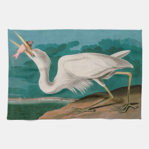 Great White Heron Birds of America Audubon Print Geschirrtuch