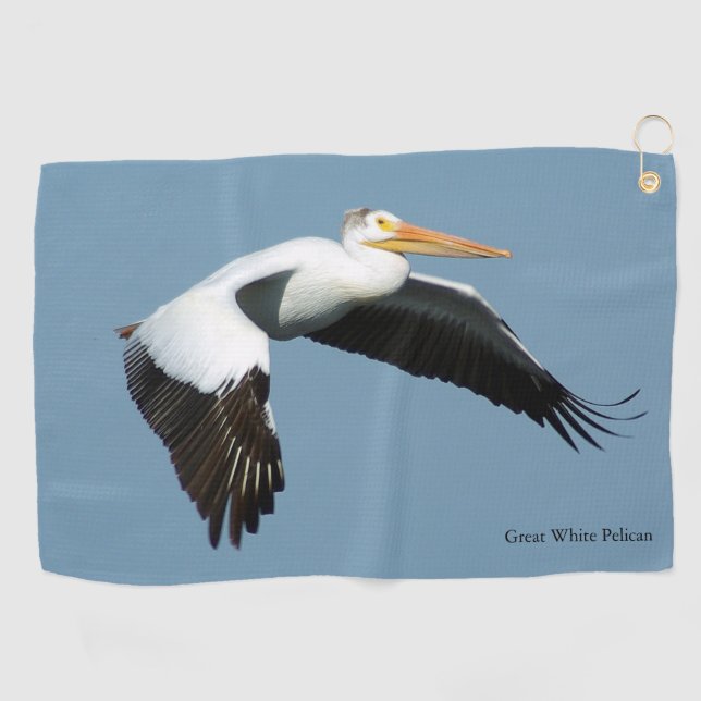 Great White Pelican Golf Handtuch (Horizontal)