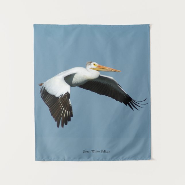 Great White Pelican Tapestation Wandteppich (Vorderseite)