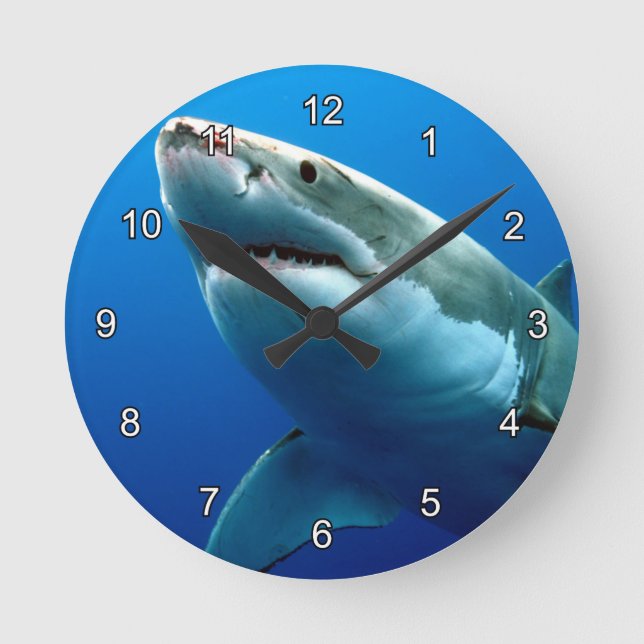 GREAT WHITE SHARK 3 RUNDE WANDUHR (Vorderseite)