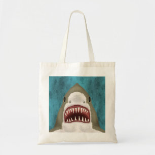 Great White Shark Attack Funny Fish Nautical Beach Tragetasche