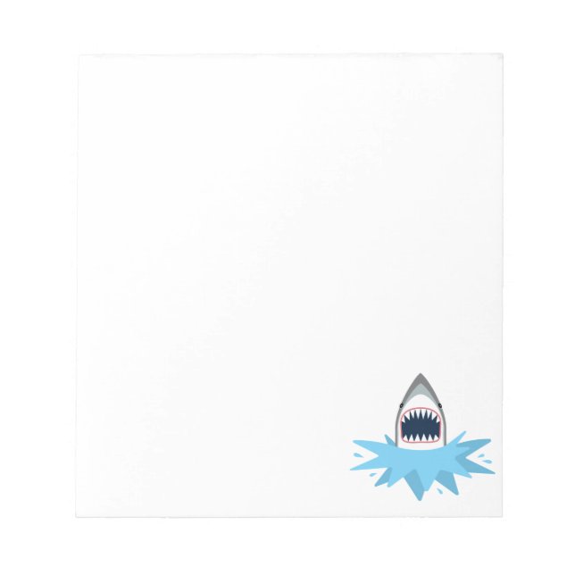 Great White Shark Cartoon Notizblock (Vorderseite)