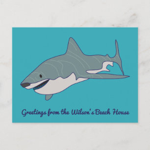 Great White Shark Custom Message Postkarte
