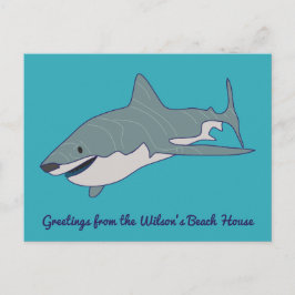Great White Shark Custom Message Postkarte