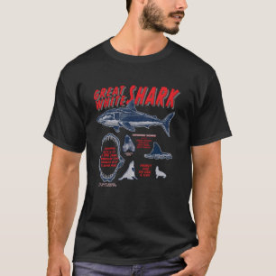 Great White Shark Fakten Informationen Spaß Meeres T-Shirt