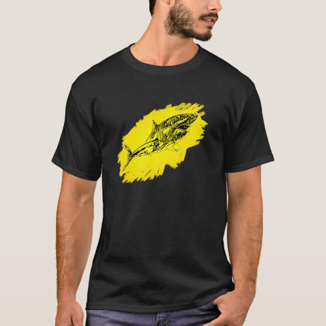 Great White Shark Motif Haie T-Shirt (Vorderseite)