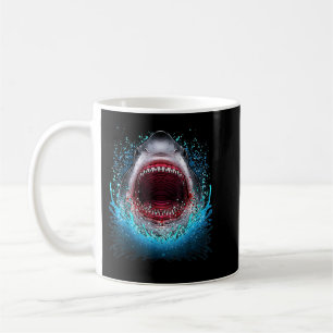 Great White Shark Open Mouth Teeth Beach Ocean Ani Kaffeetasse