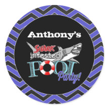 Great White Shark Pool Geburtstagsparty Sticker