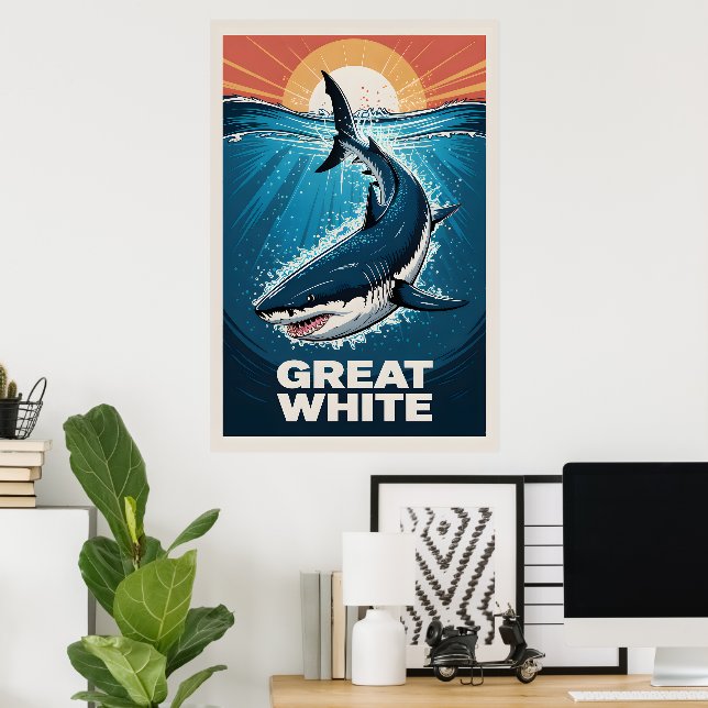 Great White Shark Poster (Heimbüro)