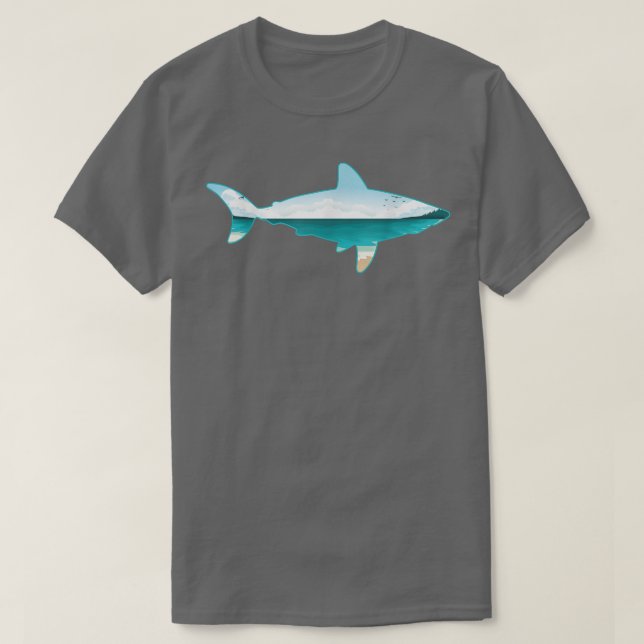 Great White Shark Print mit LandscapeShark Lover T-Shirt (Design vorne)