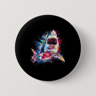 Great White Shark Scuby Diving Fishing Hai Lover Button