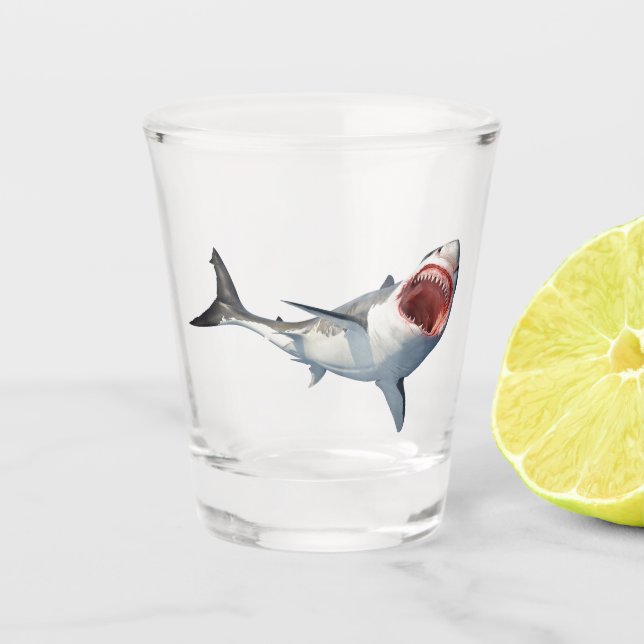 Great White Shark Shot Glass Schnapsglas (Vorderseite)