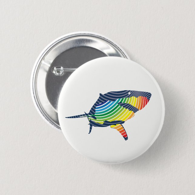 Great White Shark Swoosh Button (Vorne & Hinten)