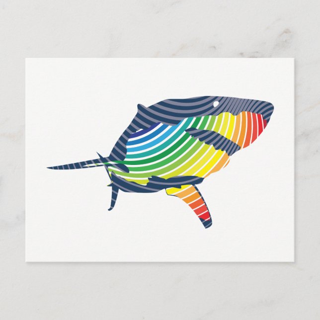 Great White Shark Swoosh Postkarte (Vorderseite)