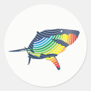 Great White Shark Swoosh Runder Aufkleber