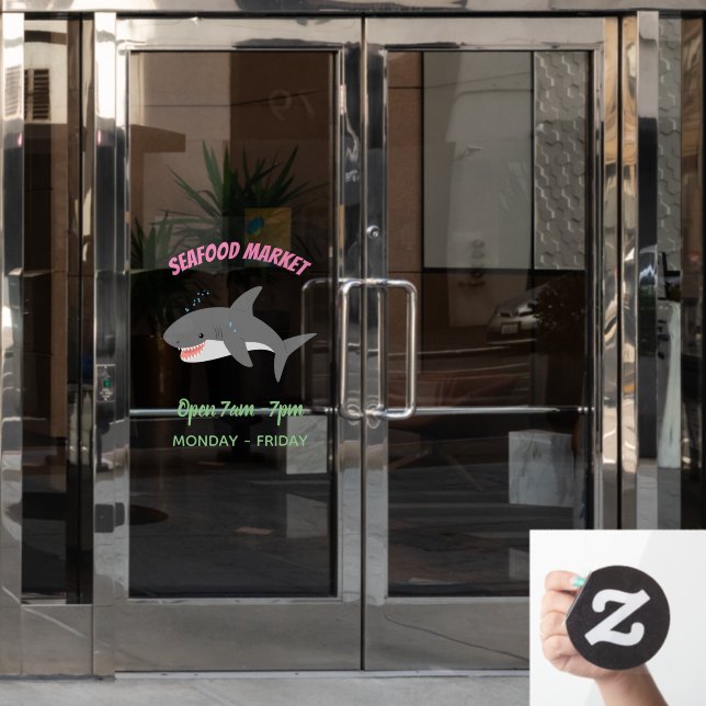 Great white shire Happy Cartoon Illustration Fensteraufkleber (Büro Tür)