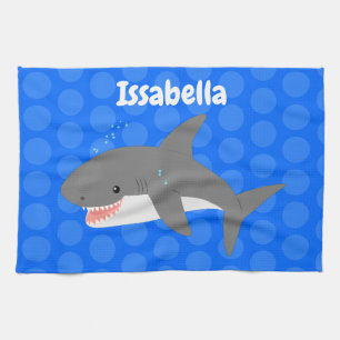 Great white shire Happy Cartoon Illustration Geschirrtuch