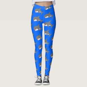 Great white shire Happy Cartoon Illustration Leggings