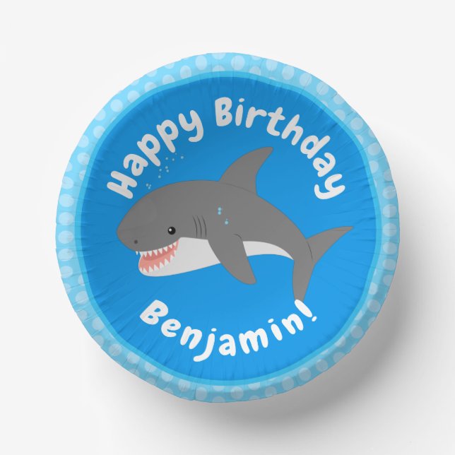 Great white shire Happy Cartoon Illustration Pappteller (Vorderseite)