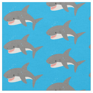 Great white shire Happy Cartoon Illustration Stoff