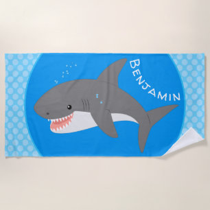 Great white shire Happy Cartoon Illustration Strandtuch