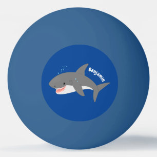 Great white shire Happy Cartoon Illustration Tischtennisball