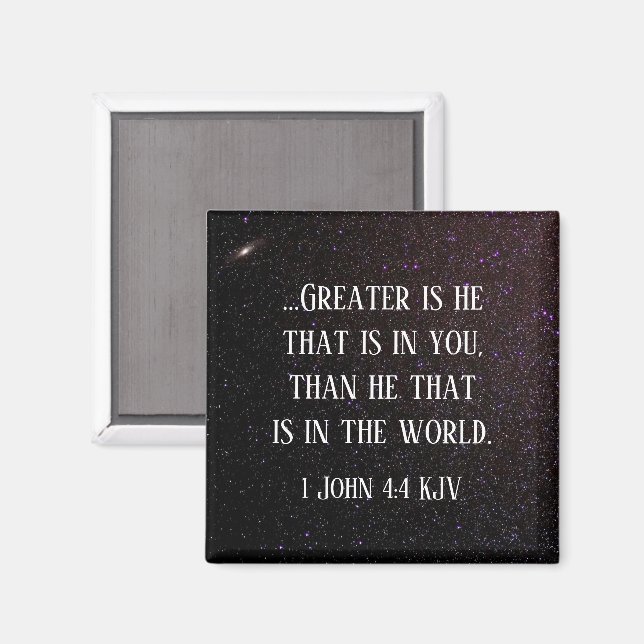 Greater ist Er, der in dir ist, Scripture Starry S Magnet (Vorderseite/Rückseite)