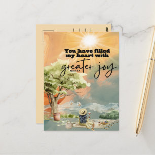 Greater Joy Bible Verse Psalm 4 7 Postkarte