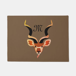 Greater Kudu Antelope Monogram Fußmatte