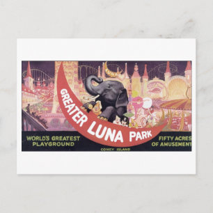 Greater Luna Park Coney Island Postkarte