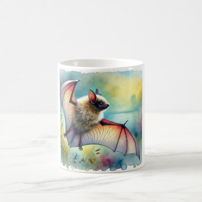 Greater Noctule Bat 120924AREF149 - Watercolor Kaffeetasse (Mittel)