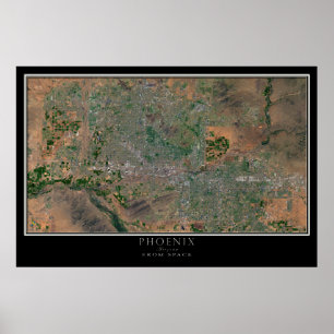 Greater Phoenix Arizona von der Satelliten-Karte Poster