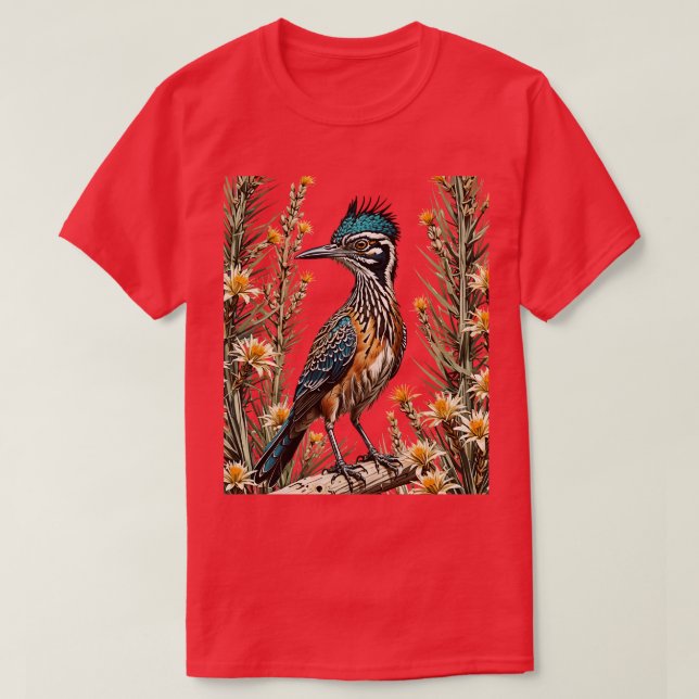 Greater Roadrunner umgeben von Yucca-Blume Neu T-Shirt (Design vorne)