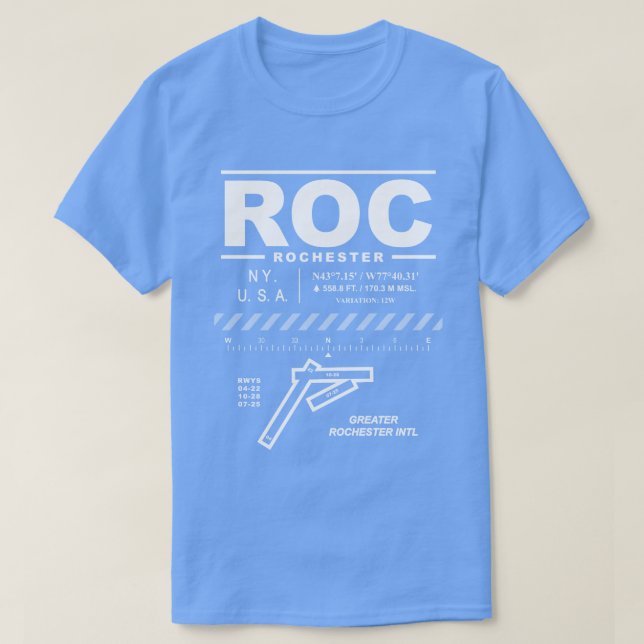 Greater Rochester Int'l Airport ROC T - Shirt (Design vorne)