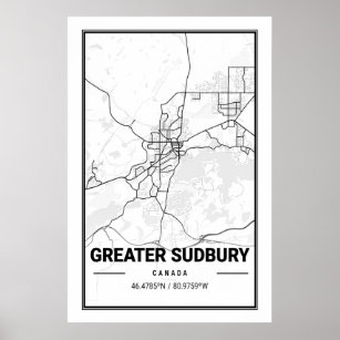 Greater Sudbury Ontario Kanada Reiseplan Poster