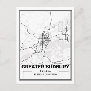 Greater Sudbury Ontario Kanada Reiseplan Postkarte